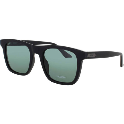 Quay Unisex Matte Black Acetate Full Rim Square Sunglasses - FLIP SIDE MTBLK/GRNPOL ,