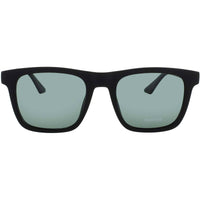 Quay Unisex Matte Black Acetate Full Rim Square Sunglasses - FLIP SIDE MTBLK/GRNPOL ,