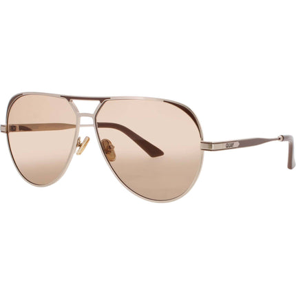 Quay Women's Gold/Doe Metal Full Rim Aviator Frame Sunglasses - OPEN TAB GLDDOE/TAN ,