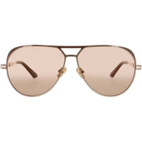 Quay Women's Gold/Doe Metal Full Rim Aviator Frame Sunglasses - OPEN TAB GLDDOE/TAN ,