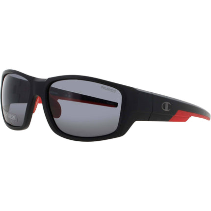 Champion Men's Matte Black Acetate Full Rim Wraparound Frame Sunglasses - FINISH C01 ,