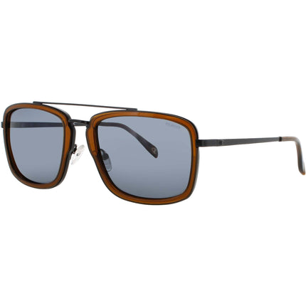 Champion Men's Crystal Amber Acetate/Metal Full Rim Navigator Sunglasses - GAMEX C02 ,