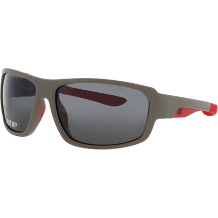 Champion Men's Matte Pewter Acetate Full Rim Wraparound Frame Sunglasses - MOW C01 ,