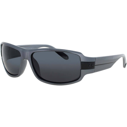 Champion Men's Metallic Gunmetal Acetate Full Rim Wraparound Sunglasses - NOIZ C03 ,