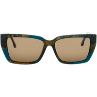 Champion Women's Teal Feathered Acetate Full Rim Square Frame Sunglasses - MELT C02 ,