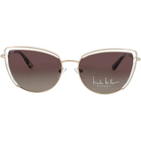 Nicole Miller Women's Crystal/Gold Metal Full Rim Cat Eye Sunglasses - MONTE CARLO C01 ,