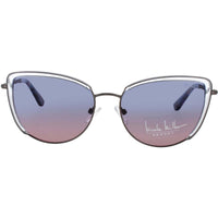 Nicole Miller Women's Blue Crystal Metal Full Rim Cat Eye Sunglasses - MONTE CARLO C03 ,
