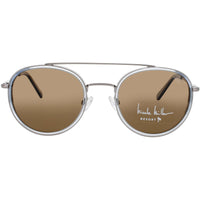 Nicole Miller Women's Gunmetal/Translucent Blue Round Sunglasses - PUNTA CANA C02 ,