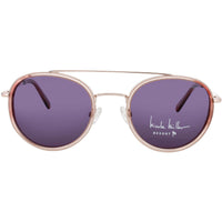 Nicole Miller Women's Rose Gold/Rose Full Rim Round Frame Sunglasses - PUNTA CANA C03 ,