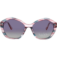 Nicole Miller Women's Pink/Green Acetate Full Rim Geometric Sunglasses - SANTORINI C02 ,