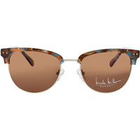 Nicole Miller Women's Multi Brown Acetate/Metal Round Frame Sunglasses - ST PIERRE C03 ,