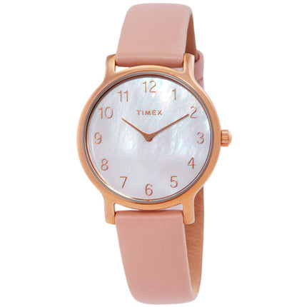 Timex Metropolitan TW2T36100JT Women's 34mm Mother of Pearl Dial Leather Watch ,