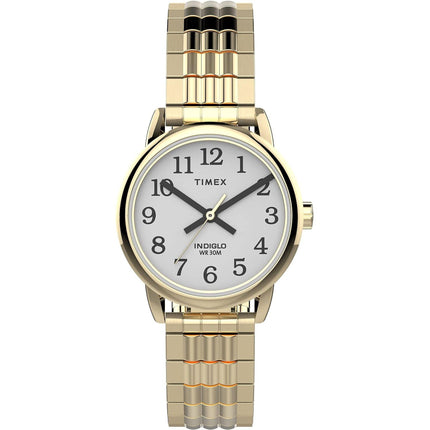 Timex TW2V060009J Women’s Easy Reader 25mm Gold-Tone White Dial Watch, WR 30m ,