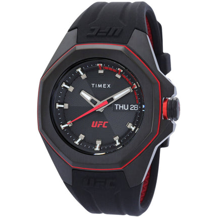Timex TW2V57300JR UFC Pro 44mm Men's Black Dial Quartz Silicone Strap Watch ,
