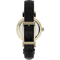 Timex Trend TW2W48900JI Women's Gold-Tone Crystal Watch, Black Leather, 31mm ,