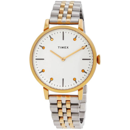 Timex Midtown TWH6Z3410VQ Women's 36mm White Dial Two-Tone Steel Watch ,