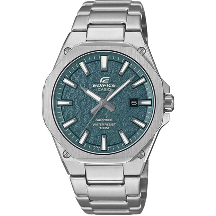 Casio Edifice EFR-S108DE-3AV Men's Slim Watch, Green Textured Dial, Sapphire Crystal ,