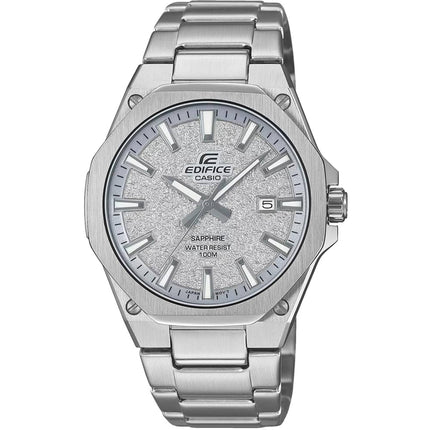 Casio Edifice EFR-S108DE-8AV Men's Slim Watch, Silver Textured Dial, Sapphire Crystal ,