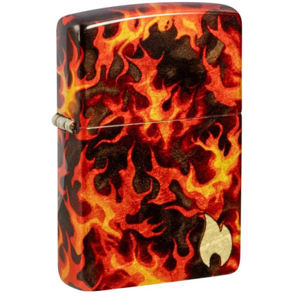 Zippo 47255 Inferno Design 540 Fusion Tumbled Brass Windproof Lighter with Gift Box ,