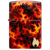 Zippo 47255 Inferno Design 540 Fusion Tumbled Brass Windproof Lighter with Gift Box ,