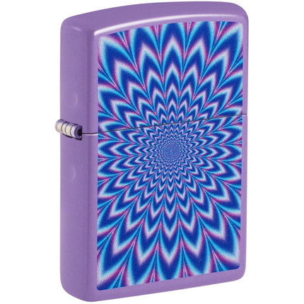 Zippo 47267 Optical Illusion Windproof Refillable Purple Metal Pocket Lighter ,