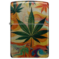 Zippo 47270 Leafy Waves 540 Tumbled Chrome Windproof Metal Pocket Lighter ,
