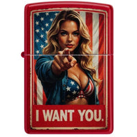 Zippo 47273 I Want You Design Candy Apple Red Windproof Refillable Metal Lighter ,