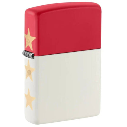 Zippo 47295 America 250 White/Red Matte Laser Engraved Lighter, Made in USA ,