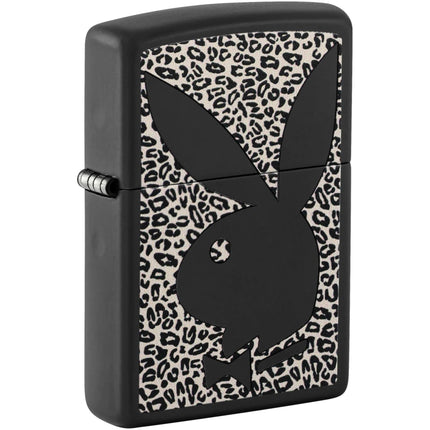 Zippo 47394 Playboy Logo Windproof Refillable Black Finish Metal Lighter ,