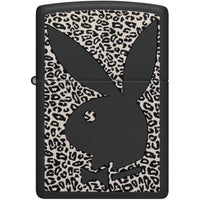 Zippo 47394 Playboy Logo Windproof Refillable Black Finish Metal Lighter ,