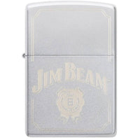 Zippo 47411 Jim Beam Border Satin Chrome Windproof Refillable Metal Lighter ,