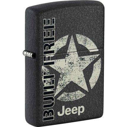 Zippo 47412 Jeep Freedom Star Design Black Crackle Metal Refillable Windproof Lighter ,