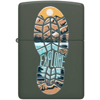 Zippo 47433 Step Out Design Green Matte Texture Print Refillable Windproof Lighter ,