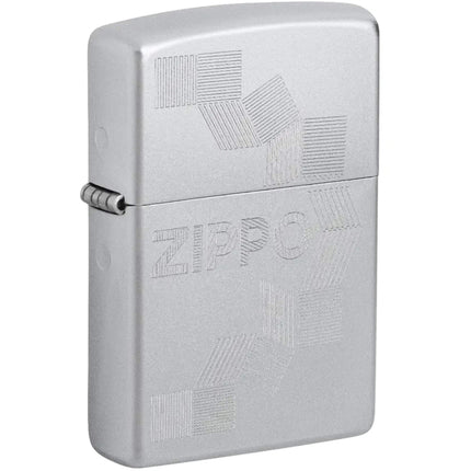 Zippo 47456 Pattern Design Chrome Metal Refillable Windproof Pocket Lighter Gift Box ,