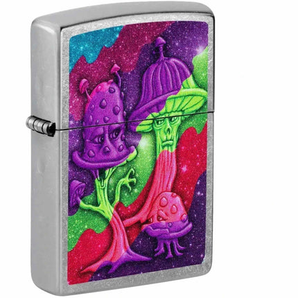 Zippo 47461 Mushroom and Aliens Design Street Chrome Refillable Windproof Lighter ,