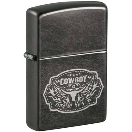 Zippo 47571 Cowboy Gray Dusk Design Windproof Refillable Lighter, All Metal Build ,