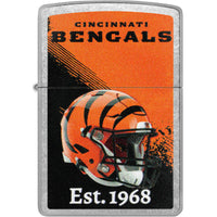 Zippo NFL Cincinnati Bengals Helmet Design Street Chrome Windproof Lighter - 47687 ,