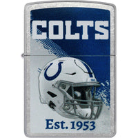 Zippo NFL Indianapolis Colts Helmet Design Street Chrome Windproof Lighter - 47695 ,