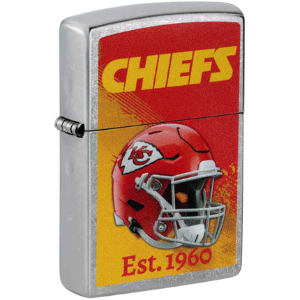Zippo NFL Kansas City Chiefs Helmet Design Street Chrome Windproof Lighter - 47697 ,