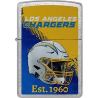 Zippo NFL Los Angeles Chargers Helmet Design Street Chrome Windproof Lighter - 47699 ,