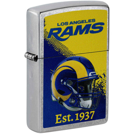 Zippo NFL Los Angeles Rams Helmet Design Street Chrome Windproof Lighter - 47701 ,