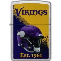 Zippo NFL Minnesota Vikings Helmet Design Street Chrome Windproof Lighter - 47703 ,