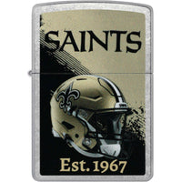 Zippo NFL New Orleans Saints Helmet Design Street Chrome Windproof Lighter - 47705 ,