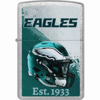 Zippo NFL Philadelphia Eagles Helmet Design Street Chrome Windproof Lighter - 47708 ,