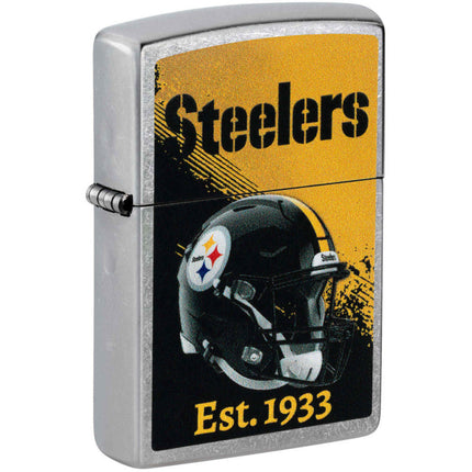 Zippo NFL Pittsburgh Steelers Helmet Design Street Chrome Windproof Lighter - 47709 ,