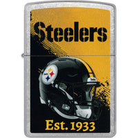 Zippo NFL Pittsburgh Steelers Helmet Design Street Chrome Windproof Lighter - 47709 ,