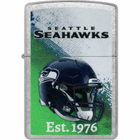 Zippo NFL Seattle Seahawks Helmet Design Street Chrome Windproof Lighter - 47712 ,