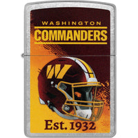 Zippo NFL Washington Commanders Helmet Design Street Chrome Windproof Lighter - 47716 ,