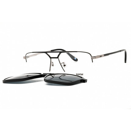 BMW BW5085-H 008 Men's Shiny Gunmetal Metal Rectangular Full Rim Frame Sunglasses ,
