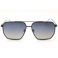 DIFF BERKELY DE01-0742 Women's Gunmetal Metal Full Rim Rectangular Sunglasses, 59mm ,